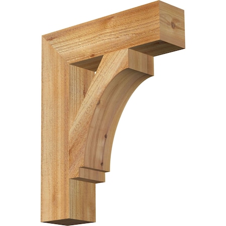 Ekena Millwork Imperial Block Rough Sawn Bracket, Western Red Cedar, 4"W x 16"D x 20"H BKT04X16X20IMP05RWR